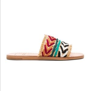 DOLCE VITA ‘Corey’ Woven Slides, Natural Multi, Size 8.5